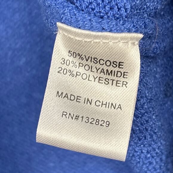 SUPERDOWN Womens Narelle Crop Sweater Size Large Blue Tie Dye Distressed Knit‎ - Picture 12 of 13